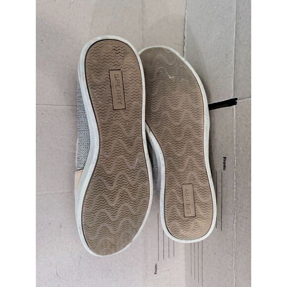 Sperry Leather Womens Boat Shoe Moccasin Size 7 Khaki Tan Slide On Comfort Shoe - Picture 2 of 7